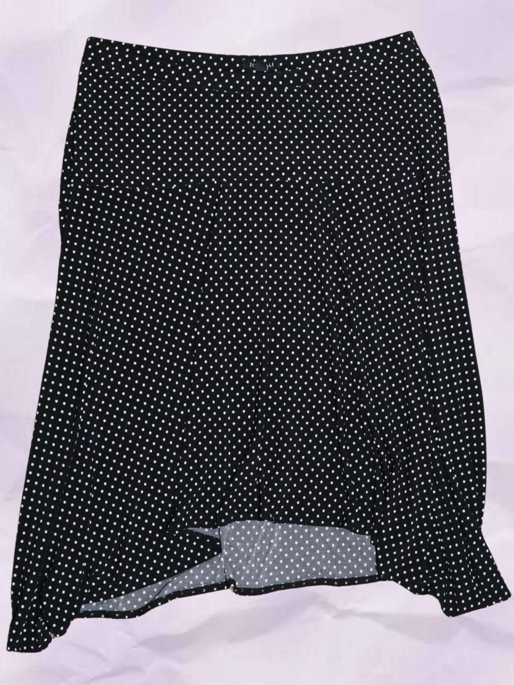 Black Polka Dot Midi Skirt - Women